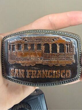 Vintage 70’s San Francisco Trolley Cable Car Oden Inc. Belt Buckle